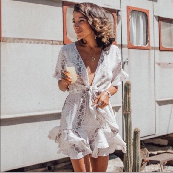 Front Tie W/ Button Snakeskin Print Mini Dress - Picture 3 of 5